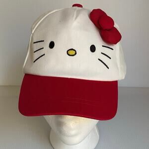 Hello Kitty White & Red Baseball Cap with 3D Bow